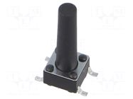 Microswitch TACT; SPST; Pos: 2; 0.05A/12VDC; SMT; 1.57N; 6x6x3.5mm CONNFLY
