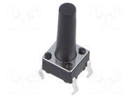 Microswitch TACT; SPST; Pos: 2; 0.05A/12VDC; THT; 1.57N; 6x6x3.5mm CONNFLY