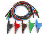 Clamp test lead set; banana plug 4mm,both sides; 1kV; 36A; 2m HT INSTRUMENTS
