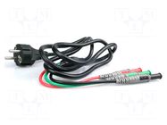 Connection cable; banana 4mm plug x3,SCHUKO plug HT INSTRUMENTS