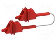 Test lead; 10A; both sides,crocodile clip; insulated; Len: 1m; red ELECTRO-PJP
