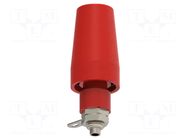Connector: 4mm banana; socket; 36A; red; nickel plated; M6; 43.3mm ELECTRO-PJP