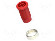 Connector: 4mm banana; socket; red; m3 hole; insulated ELECTRO-PJP