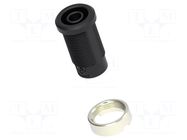 Connector: 4mm banana; socket; black; m3 hole; insulated ELECTRO-PJP