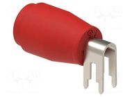 Connector: 4mm banana; socket; 25A; red; nickel plated; PCB; 28mm ELECTRO-PJP