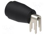 Connector: 4mm banana; socket; 25A; black; nickel plated; PCB; 28mm ELECTRO-PJP