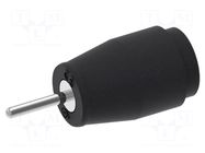 Connector: 4mm banana; socket; 25A; black; nickel plated; 32mm ELECTRO-PJP