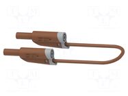 Test lead; 20A; banana plug 4mm,both sides; Len: 0.25m; brown ELECTRO-PJP