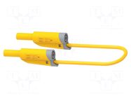 Test lead; 12A; banana plug 4mm,both sides; Len: 0.25m; yellow ELECTRO-PJP