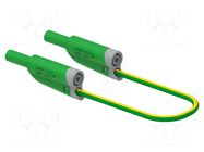 Test lead; 12A; banana plug 4mm,both sides; Len: 2m; yellow-green ELECTRO-PJP