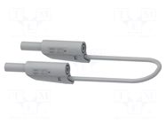 Test lead; 12A; banana plug 4mm,both sides; Len: 0.5m; grey ELECTRO-PJP