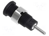 Connector: 2mm banana; socket; black; plug pin 2mmx9mm; insulated ELECTRO-PJP
