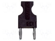 Connector: 2mm fork terminals; plug; 10A; 30VAC; 60VDC; black; 34mm ELECTRO-PJP