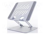 Stand; 10kg; 11÷15.6"; silver; aluminium; 240x215x60mm; laptop GEMBIRD