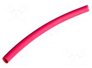 Heat shrink sleeve; thin walled,flexible; 2: 1; 6.4mm; red; reel HELLERMANNTYTON