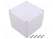 Enclosure: multipurpose; X: 105mm; Y: 105mm; Z: 90mm; ZP; ASA; white KRADEX