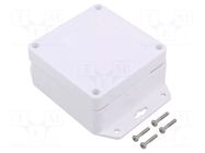 Enclosure: multipurpose; X: 90mm; Y: 90mm; Z: 45mm; ZP; ASA; white KRADEX