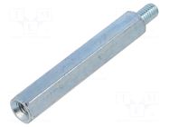 Screwed spacer sleeve; 60mm; Int.thread: M6; Ext.thread: M6 BM GROUP