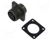 Connector: circular; socket; PIN: 5; female; soldering; MS/DS; 13A AMPHENOL