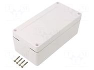 Enclosure: multipurpose; X: 80mm; Y: 160mm; Z: 60mm; ZP; ASA; white KRADEX