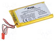 Re-battery: Li-Po; 3.7V; 4000mAh; cables,JST SYP-02T-1 socket AKYGA BATTERY