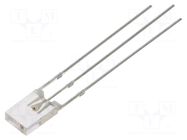 LED; blue,yellow; rectangular; 2x5x7mm; bicolour; 120°; Front: flat OPTOSUPPLY