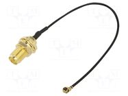 Cable; 0.1m; IPEX MHF 1,RP-SMA female; black; angled,straight ONTECK