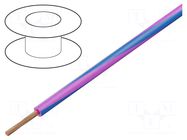 Wire; H05V-K,LgY; stranded; Cu; 0.35mm2; PVC; pink-blue; 300V,500V BQ CABLE