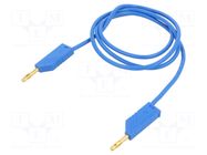 Test lead; 60VDC; 30VAC; 32A; Len: 1m; blue; Cond.cross sec: 2.5mm2 HIRSCHMANN T&M