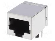 Connector: RJ45; socket; PIN: 8; Cat: 5e; shielded; 8p8c; on PCBs; THT TE Connectivity