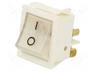 ROCKER; DPST; Pos: 2; OFF-ON; 16A/250VAC; transparent; neon lamp ORNO