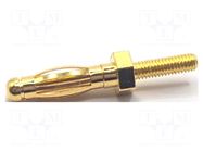 Connector: 4mm banana; plug; 20A; 30.5mm; gold-plated; M3; brass MUELLER ELECTRIC