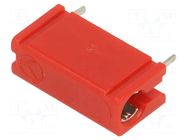 Connector: 4mm banana; socket; 16A; 30VAC; 60VDC; red; tinned; 21mm HIRSCHMANN T&M