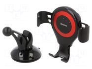 Car holder; black,red; for dashboard,for windscreen; snapped-in BASEUS
