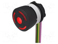 Switch: emergency stop; 22mm; Stabl.pos: 2; NC + NO; black; LED EAO