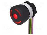 Switch: emergency stop; 22mm; Stabl.pos: 2; NC x2; black; LED; 84 EAO