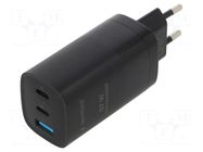 Power supply: switching; mains,plug-in; 5VDC,; 3.25A; 65W; black GEMBIRD