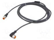 Cable: for sensors/automation; M12; PIN: 4; 3m; plug; 230VDC; 230VAC LUMBERG AUTOMATION