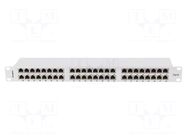 Patch panel; white; Number of ports: 48; Standard: 19"; Cat: 6; RACK LANBERG