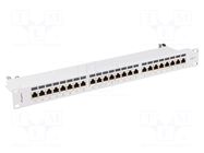 Patch panel; white; Number of ports: 24; Standard: 19"; Cat: 7; RACK LANBERG