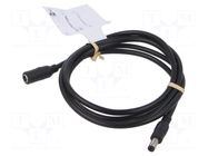 Cable; DC 5,5/2,5 plug,DC 5,5/2,5 socket; straight; black; 1.5m GOOBAY