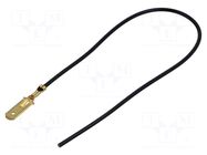 Cable with crimped terminals; H05V-K; 0.5mm2; black; 250mm; flat CHEVAL