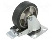 Transport wheel; Ø: 100mm; H: 128mm; ESD,torsional with lock ELESA+GANTER