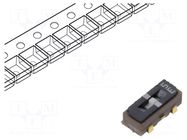 Switch: slide; Pos: 3; SPDT; 0.1A/6VDC; ON-OFF-ON; SMT; Leads: J-Bend Nidec Copal Electronics