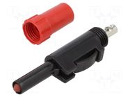 Connector: 4mm banana; plug; 16A; 30VAC; 60VDC; red; 1.5mm2; screw HIRSCHMANN T&M