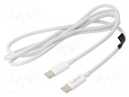 Cable; USB 2.0; USB C plug,both sides; 1m; white; 480Mbps; textile LOGILINK