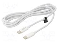 Cable; USB 2.0; USB C plug,both sides; 1.5m; white; 480Mbps; 60W LOGILINK