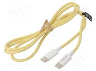 Cable; USB 2.0; USB C plug,both sides; 1m; yellow; 480Mbps; 60W; 3A LOGILINK