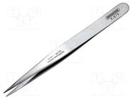 Tweezers; 130mm; for precision works,SMD; Blade tip shape: sharp 