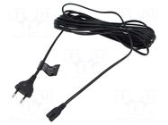 Cable; CEE 7/16 (C) plug,IEC C7 female; 7.5m; black; 2.5A; 230V LOGILINK